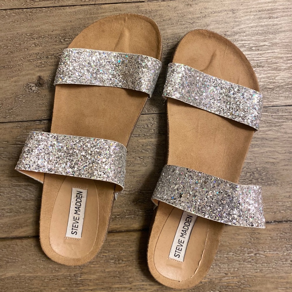 Steve Madden Sparkle Slides Size 9.5 - image 1